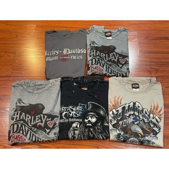 HARLEY DAVIDSON MENS LOT OF 5 SHIRTS SIZES XL - Picture 1 of 9